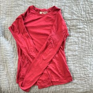 Figs Red Underscrub Fitted Long Sleeve Tee